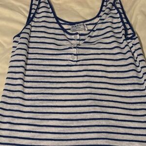 FRAME tank Blue & White Striped Tank Henley (L)